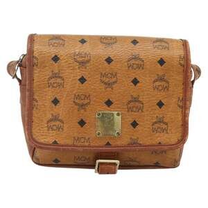 MCM Visetos Logogram Shoulder Bag Brown